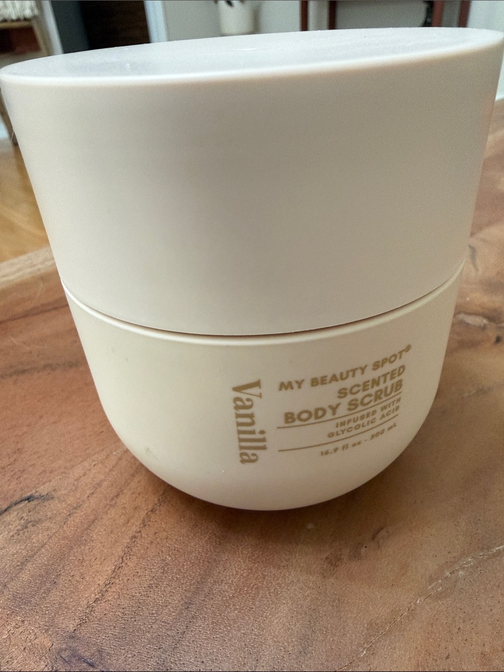 Vanilla Scented Body Scrub infused with Glycolic Acid & Castor Oil